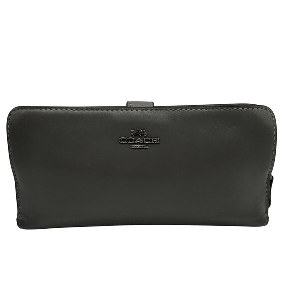 Coach Gray Leather Skinny Long Wallet - Picture 1 of 10